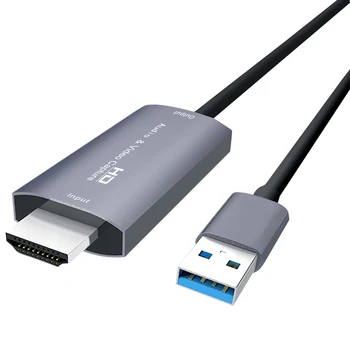 Карта видеозахвата 4K, совместимая с HDMI и USB 2.0 Type C, видеомагнитофон для игр PS4, DVD-видеокамера, Запись с камеры в прямом эфире