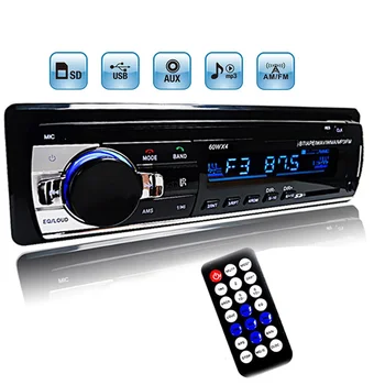 Автомобильный Радиоприемник Стереоплеер Цифровой Bluetooth Автомобильный MP3-плеер 60Wx4 FM-радио Стерео Аудио Музыка USB/SD с встроенным входом AUX
