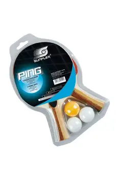 Набор Для настольного тенниса Ping P.P., 2 ракетки + 3 мяча, Бежевый Теннисный Инвентарь и Аксессуары, Спорт на открытом воздухе
