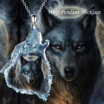 Креативный Лесной Призрак Волк, панк-хип-Хоп Животное, Волк, Хрустальное Ожерелье с Подвеской, Готическое Ревущее животное, подвеска в виде головы волка