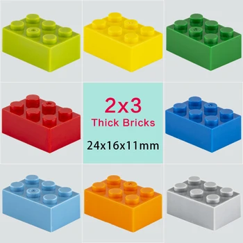 Кирпичные блоки Толщиной 2x3 точки MOC, Креативные развивающие игрушки, Строительная сборка, Обучающий подарок для детей, Размер, Совместимый бренд 3002