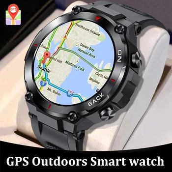 Новые Военные GPS смарт-часы AMOLED 360 *360 HD Экран с Частотой сердечных сокращений Водонепроницаемые Смарт-часы Применимы Для подарка Xiaomi Huawei