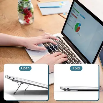 Маленькая подставка для ноутбука для стола, 2 шт., складная подставка для клавиатуры, ножки для ноутбука, нескользящая настольная подставка для ноутбука из алюминиевого сплава