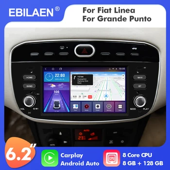 EBILAEN Android 10,0 Автомобильный Радиоприемник Для Fiat Linea Grande Punto EVO Мультимедиа GPS Навигация Авторадио Беспроводной Carplay 4G AI Voice