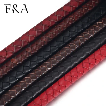 1 метр 8 мм Плетеная Круглая кожаная веревка, непрерывный шнур для мужчин, браслет, ювелирные изделия, кожаные аксессуары