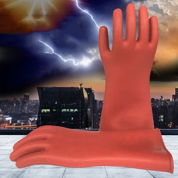 Домашние изоляционные перчатки Высокого напряжения 12 кВ, Защита от утечки электроэнергии, Резиновые домашние перчатки для работы