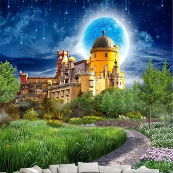 пользовательские фотообои beibehang на стену замок мечты красивая пейзажная картина из сказочной страны гостиная HD TV фоновая стена