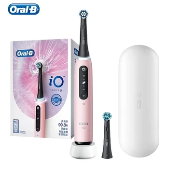 Электрическая зубная щетка Oral-B iO 5, перезаряжаемая по Bluetooth, отбеливающая зубы Зубная щетка, 5 режимов для глубокой очистки десен для взрослых