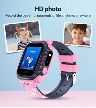 Y92 детский смартфон часы WiFi позиционирование водонепроницаемый фото погодный будильник многоязычный водонепроницаемый IP67 глубина 1,44 вкл