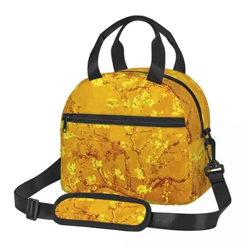 Картина Винсента Ван Гога, термоизолированная сумка для ланча, Женская сумка с цветами Миндаля, Портативная сумка для ланча, коробка для Бенто для пикника на открытом воздухе