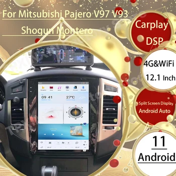 Мультимедийное Стерео Qualcomm Android 11 Tesla Для Mitsubishi Pajero V97 V93 Shogun Montero 2006 2007 2008-2019 GPS Видео Головное устройство