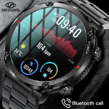 Новые умные часы Для мужчин, военные, Спортивные Часы на открытом воздухе, Умные часы Для мужчин, Часы для вызова Bluetooth, 1,6-дюймовый аккумулятор Емкостью 600 мАч, Водонепроницаемые часы IP68