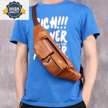 Нагрудная сумка Lachiour Мужская Поясная сумка из натуральной кожи Высокого Качества для мальчиков из воловьей кожи, Мужская сумка-слинг для телефона