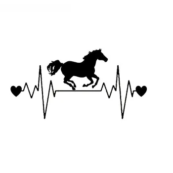 Бегущая лошадь, сердцебиение, Спасательный круг, креативная наклейка на автомобиль, наклейки для укладки автомобилей в виде животных, водонепроницаемые аксессуары, ПВХ, 20 см * 9 см