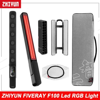 Zhiyun FIVERAY F100 RGB LED Video Light 100W Ручной Светильник для Фотосъемки с дверями сарая, сетка 2700K-6200K для Tiktok/Youtube