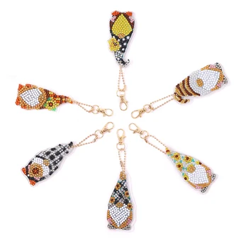 6 Шт. Рождественский брелок с алмазной Росписью, подвеска, специальная форма, сверло, Алмазная мозаика, Набор для вышивания крестиком, брелок для ключей