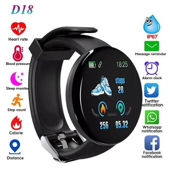 Reloj D18/ лидер продаж, умные часы 2023 Для мужчин, круглые спортивные часы с Bluetooth, женские водонепроницаемые спортивные часы-трекер, подходят